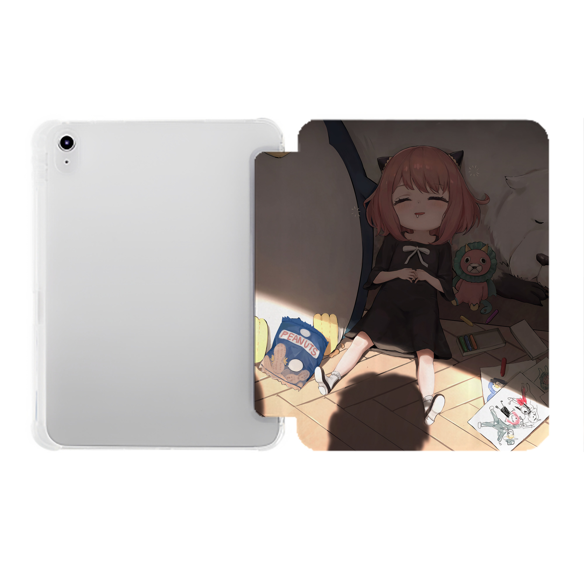 （画像用） SPY×FAMILY间谍家家酒 IPad ケース ペン収納付き 三つ折りスタンド PUレザー×シリコン 対応機種9.5/10.5/10.9インチ